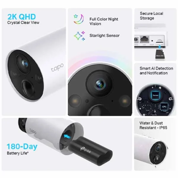 Tapo C420S2 Smart Wire-Free Security Camera System, 2-Camera System - Image 2